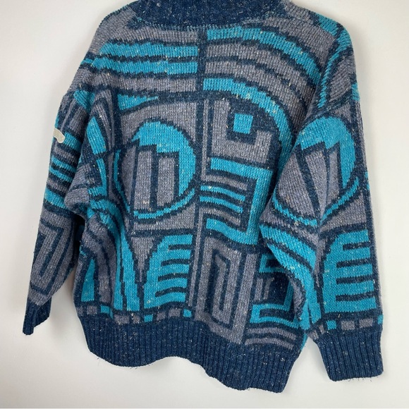 Vintage 90s Adidas Abstract Sweater Made in Australia Sz 46 Medium - Picture 8 of 10